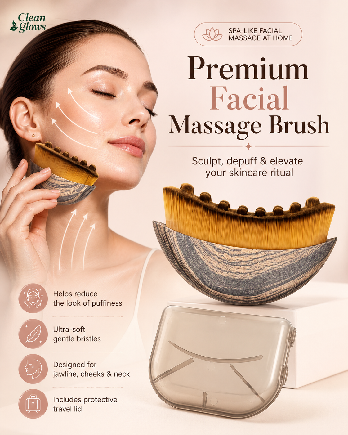Premium Facial Massage Brush for Lymphatic Drainage