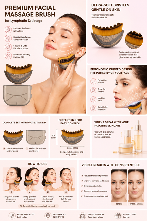 Premium Facial Massage Brush for Lymphatic Drainage